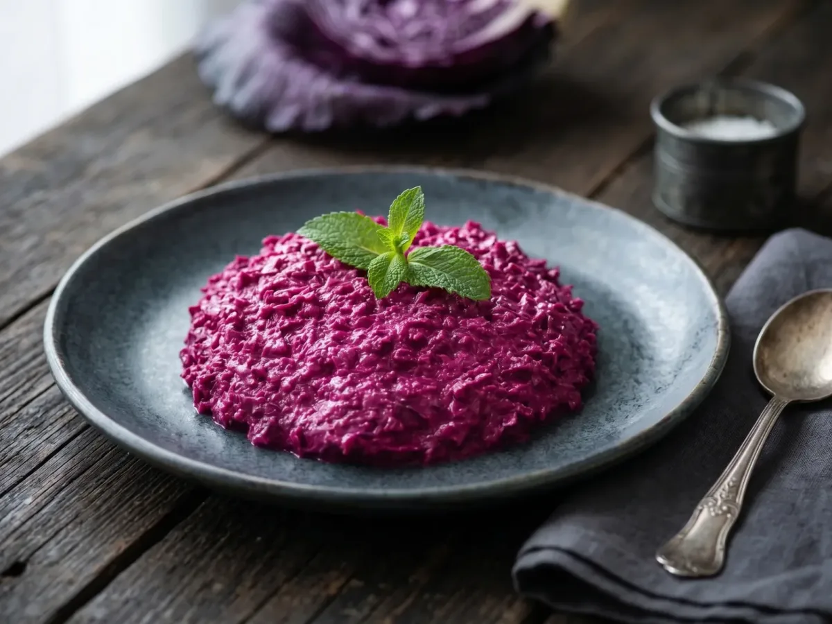 Red cabbage dish photo